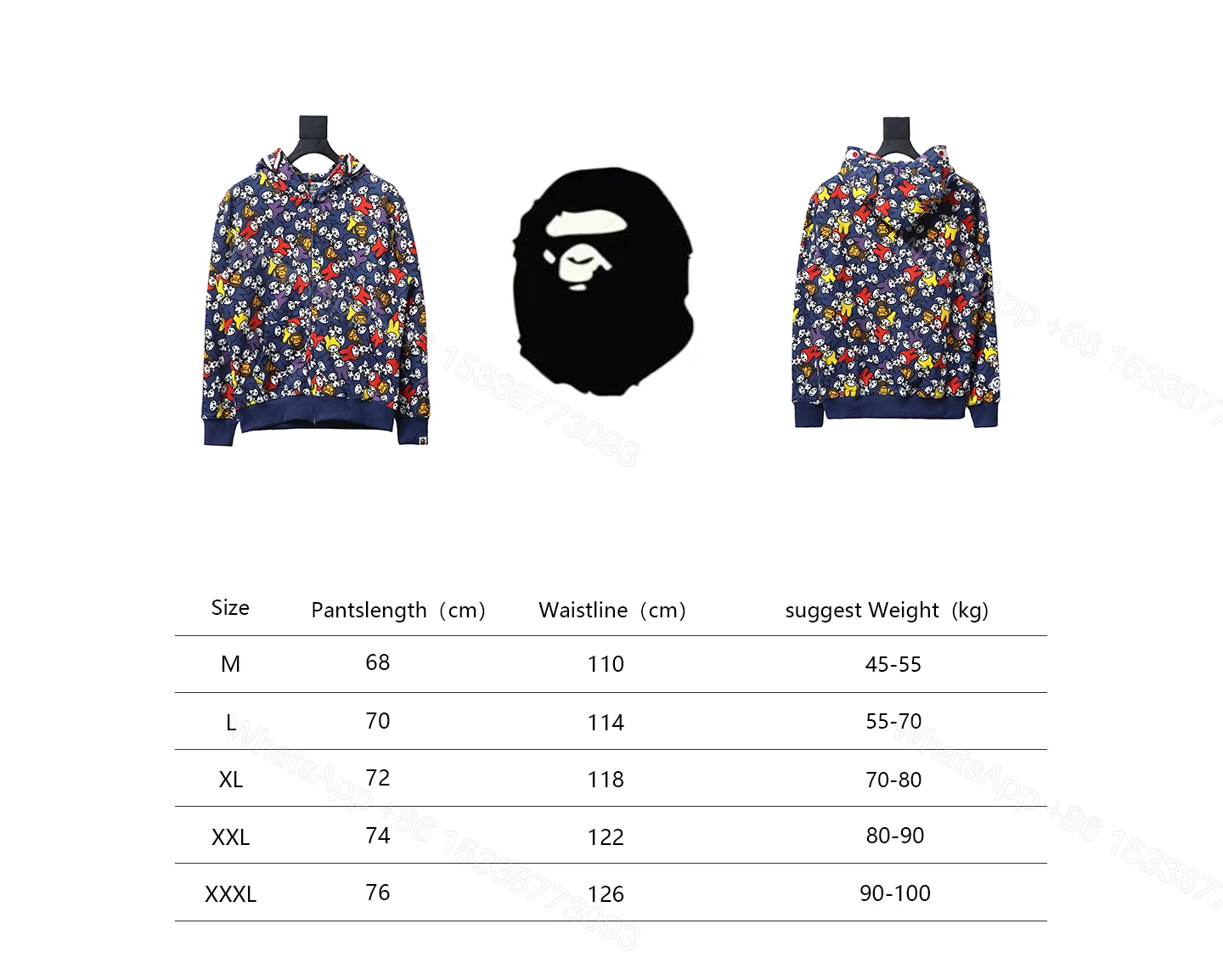 View 9 of BAPE Melody Full Printing Double Hat Hoodie