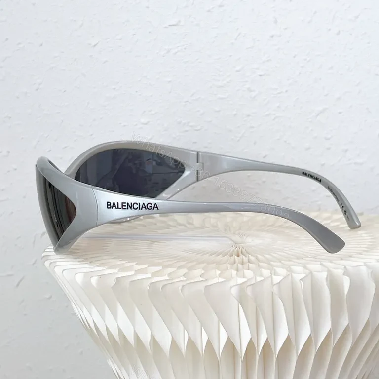 View 6 of Translucent White Balenciaga-Inspired Sunglasses with UV400 Lenses