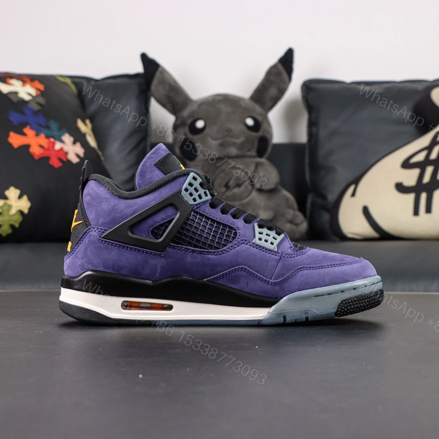 View 2 of Air Jordan 4 Lakers “Imperial Purple” Reps