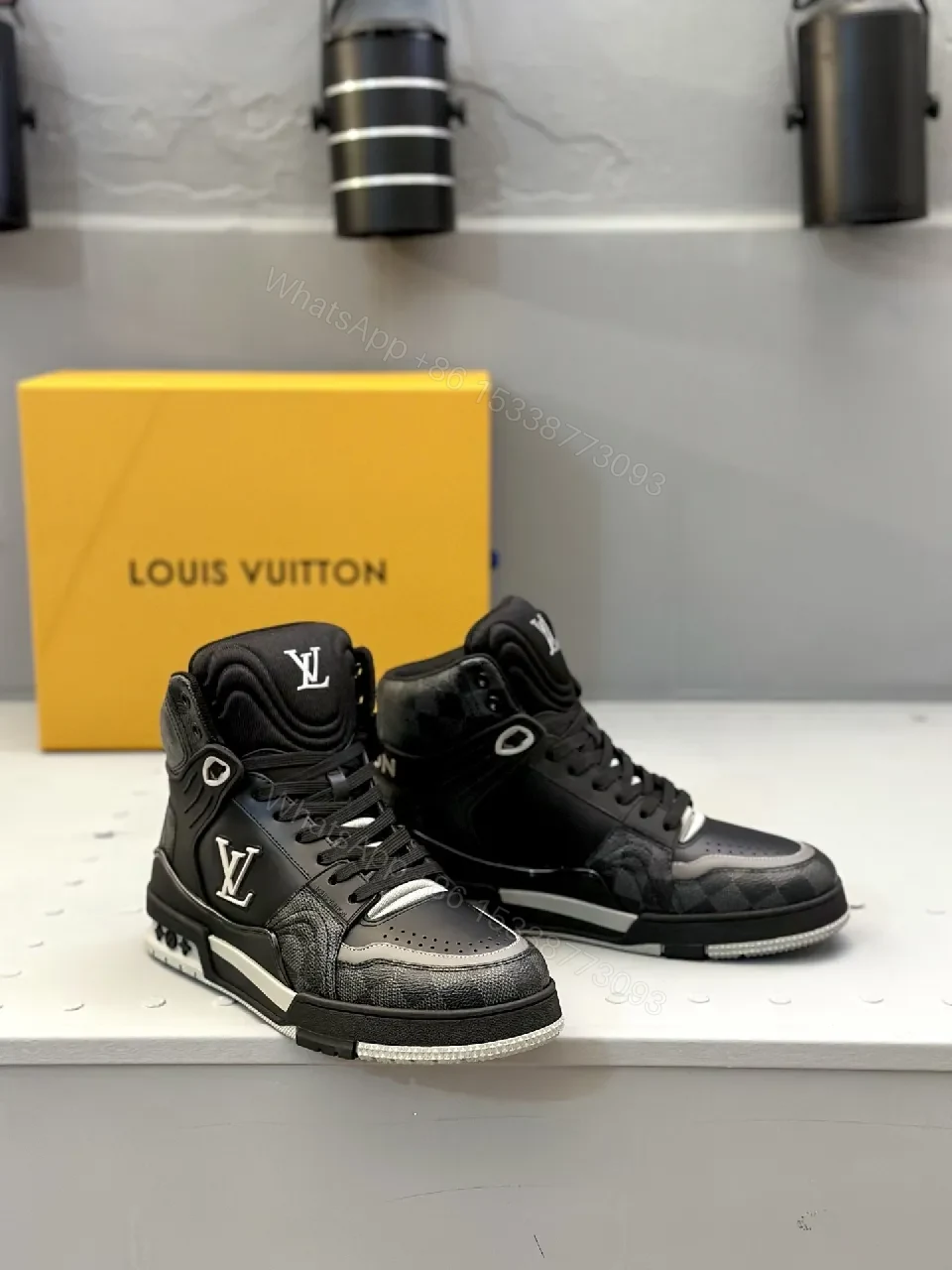 Black Leather High-Top Sneaker: Structured, Modern Comfort — view 1