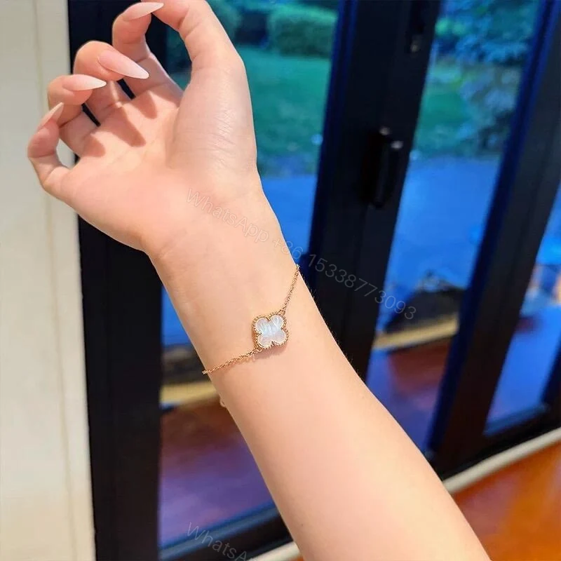 View 14 of 高仿首飾VanCleef&Arpels*RF68800單花貝母黃金手鏈