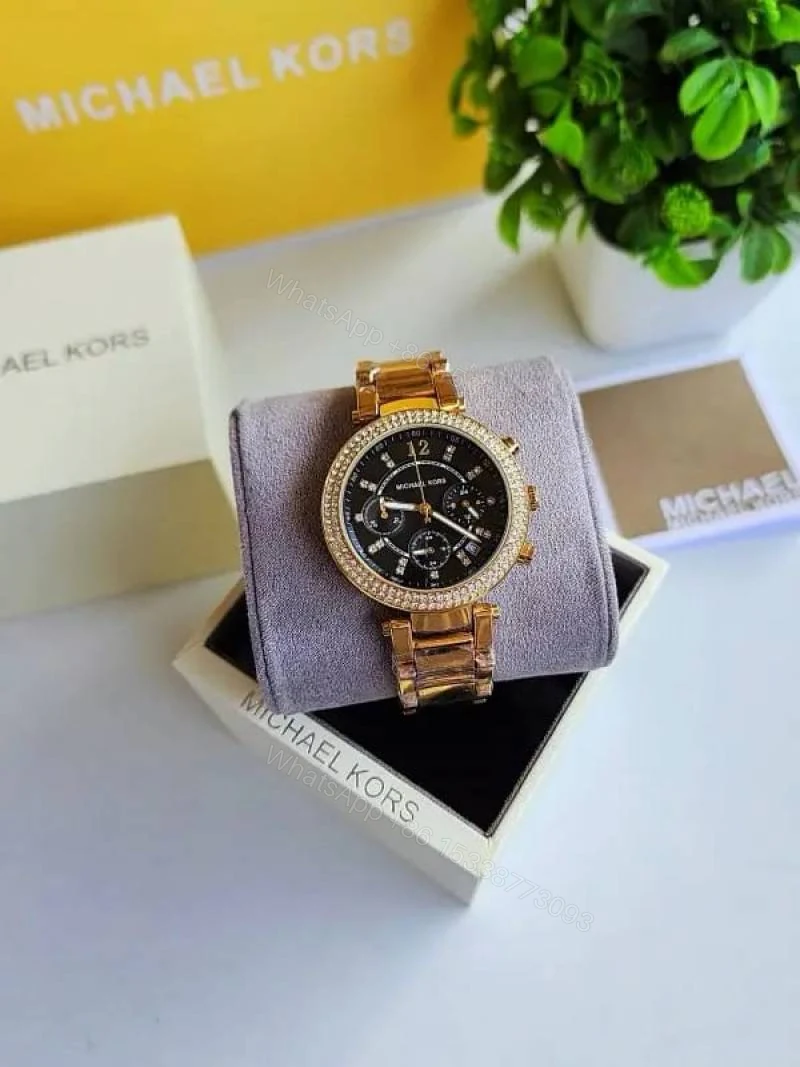 View 2 of First Copy Michael Kors Ladies Parker Watch For Women Gold Black