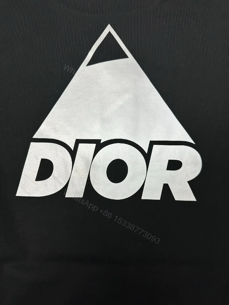View 5 of Black Knit Tee + Logo Graphic + DIY Streetwear + Bold DIOR Triangle + T-Shirt