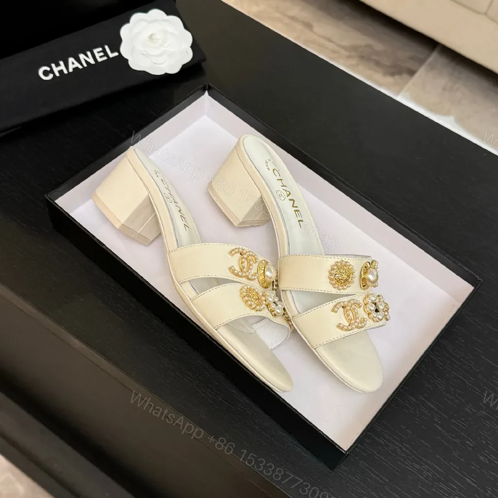 View 9 of Embellished Block Heel Mules - Luxury Comfort, Open-Toe, Mid Heel