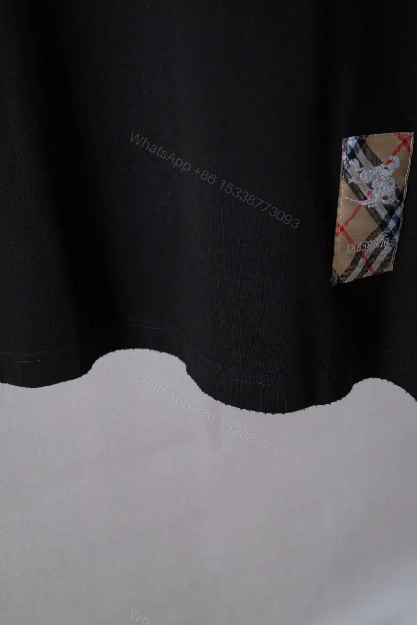 View 5 of Black Burberry Script Logo Floral Print Oversized Tee T-Shirt