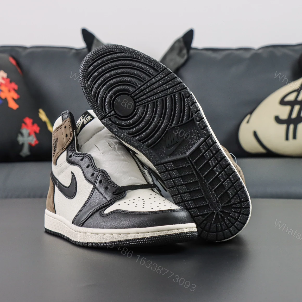 View 3 of Air Jordan 1 Retro High OG “Dark Mocha” Reps