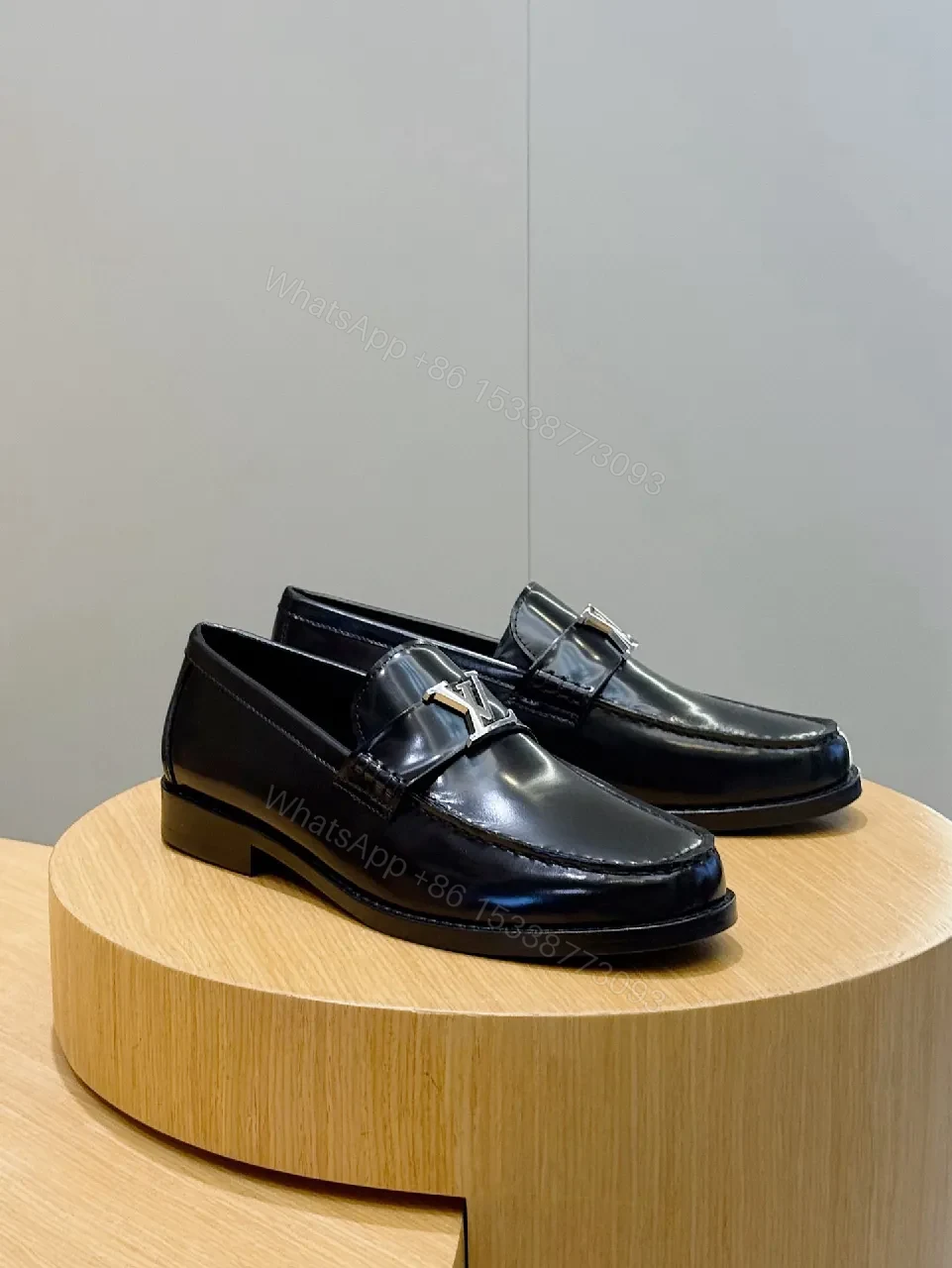 View 5 of Polished Leather Loafers with LV Hardware: Sleek, All-Day Elevation