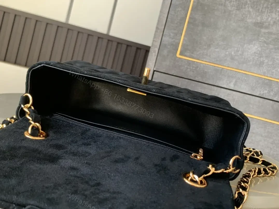 View 7 of Quilted Black Shoulder Bag with Gold Hardware - Chic Luxury Style