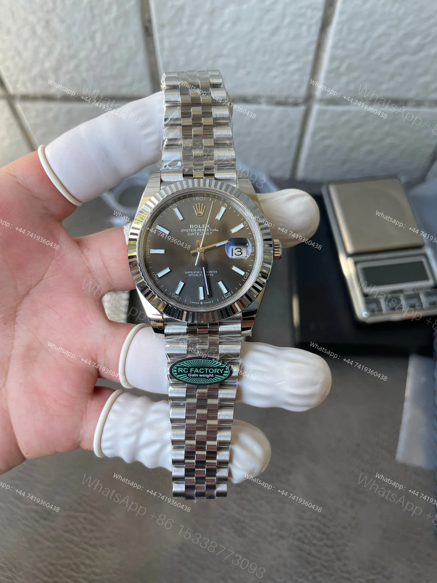 View 2 of Rolex Datejust M126334-0014 1:1 Replica Grey Dial Jubilee 41MM 3235 Movement Super Clone Watch
