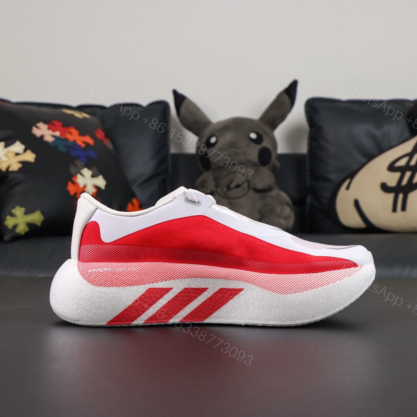 View 2 of Adidas Hyperboost Edge White Red