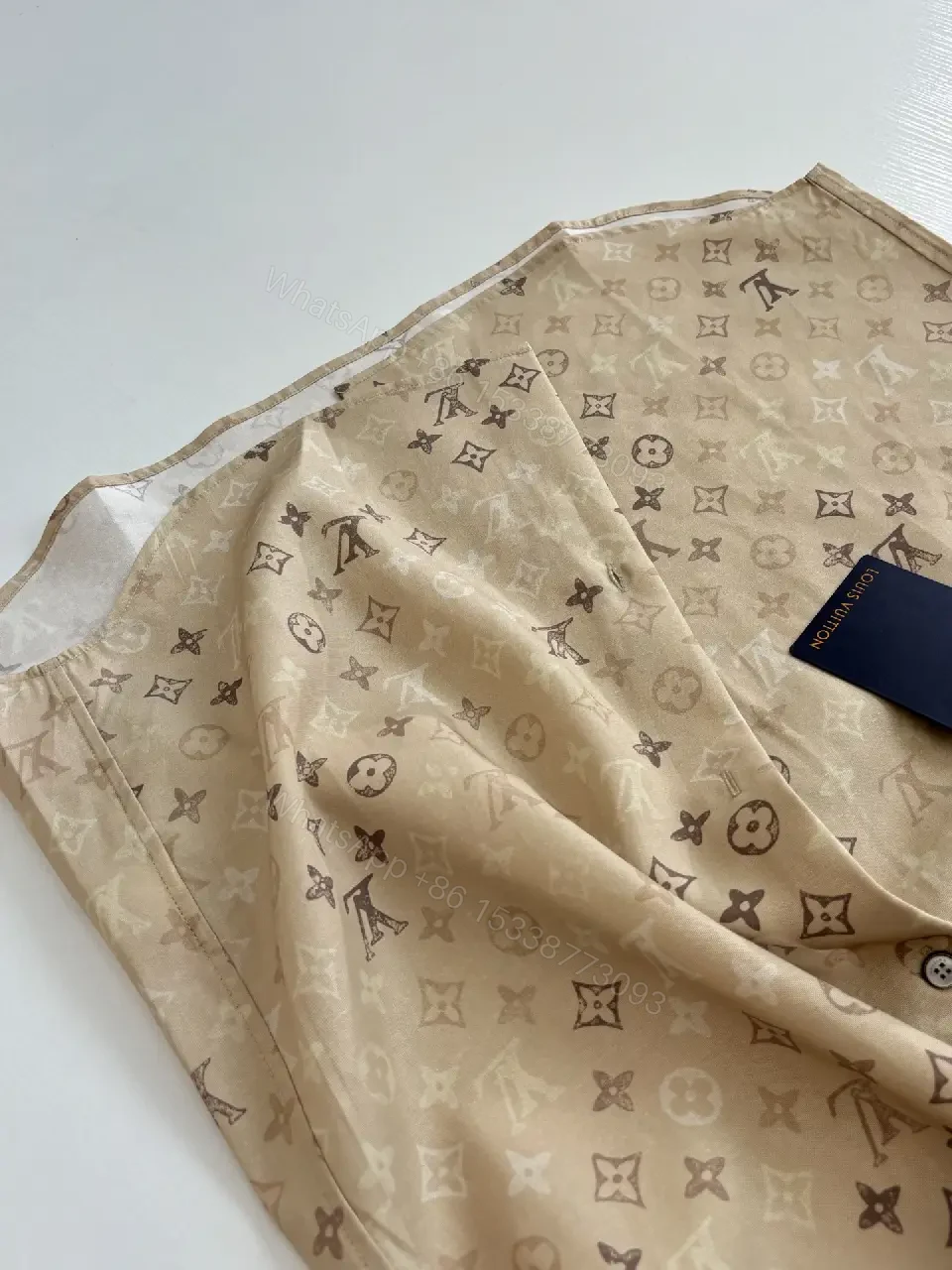 View 4 of Beige Louis Vuitton Monogram Shirt, Regular Fit, Button-Front Shirt