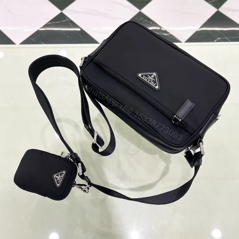 View 5 of Prada-Inspired Compact Nylon Crossbody Bag - Modern Luxe