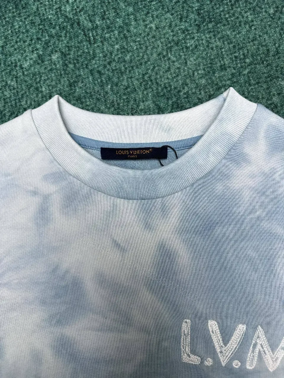 View 8 of Soft-Edge Tie-Dye Crewneck Monogram Knit, Relaxed Comfort, Men's Crewneck