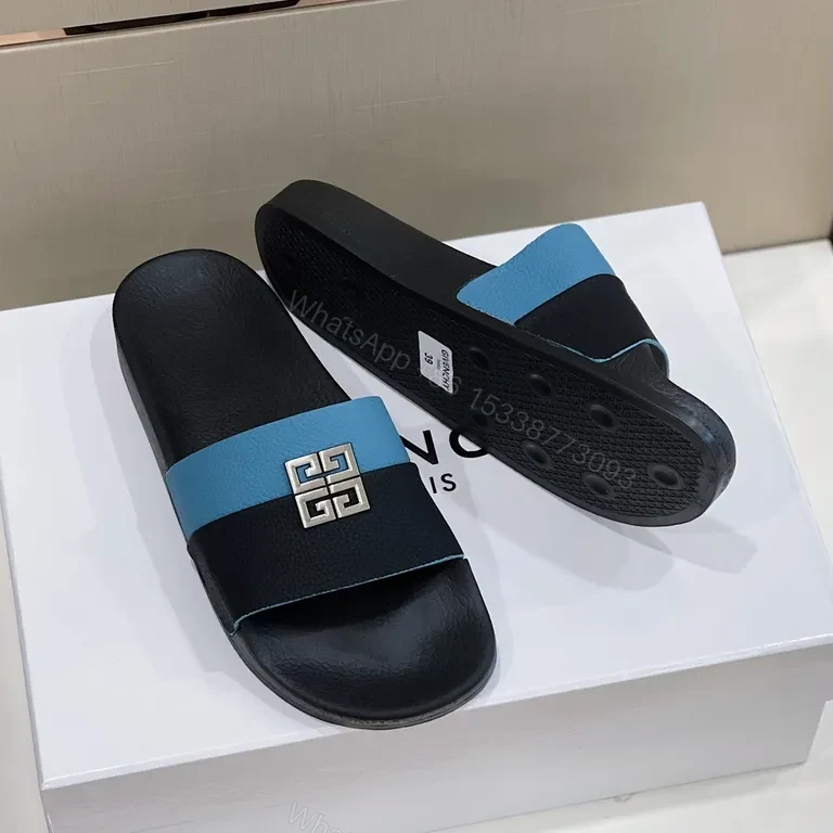 View 2 of Two-Tone Textured Slide with Signature Hardware â€” Elevated Comfort