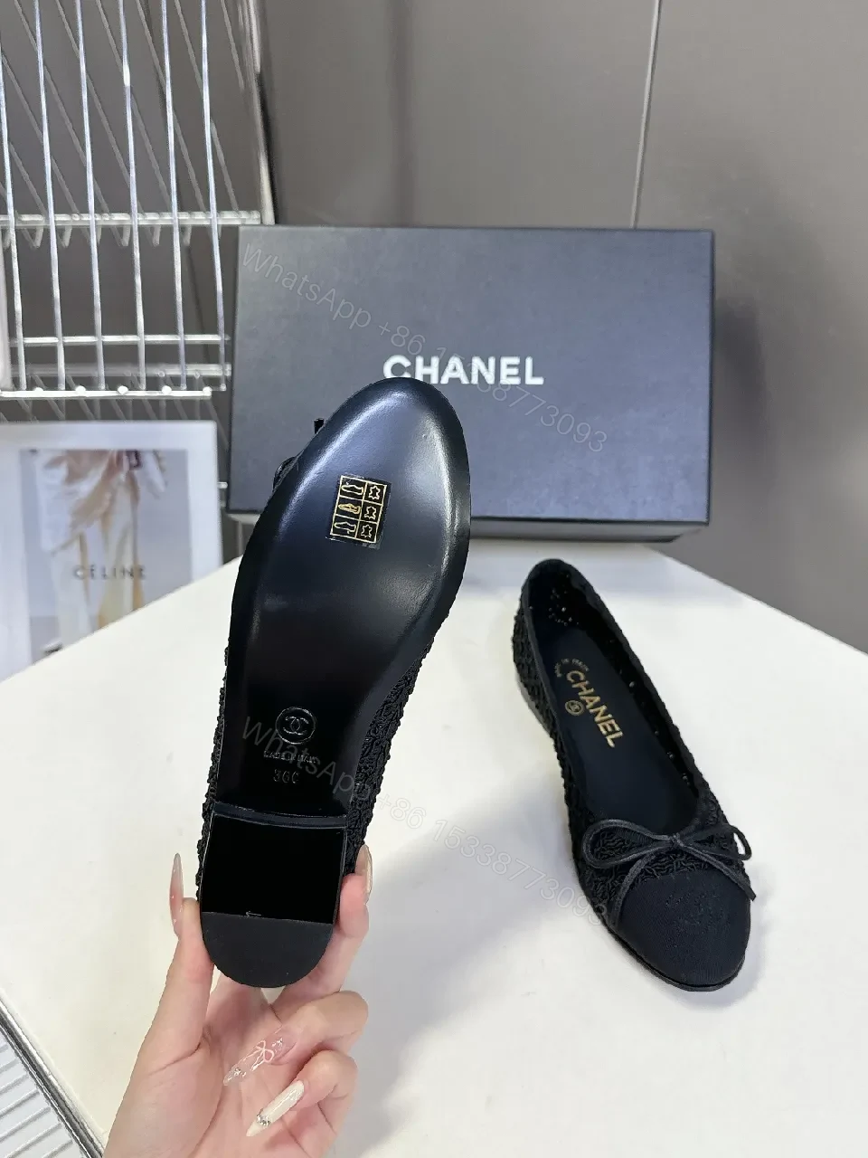 View 4 of Black Knit Chanel-Inspired Ballet Flats: Subtle Luxe Comfort