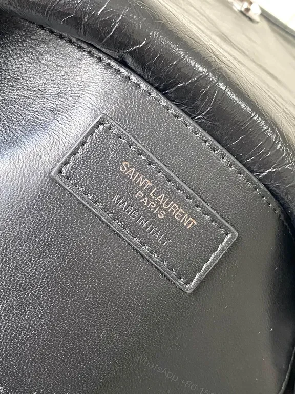 View 7 of Compact Luxe Crossbody: Textured Black Leather, YSL-Inspired