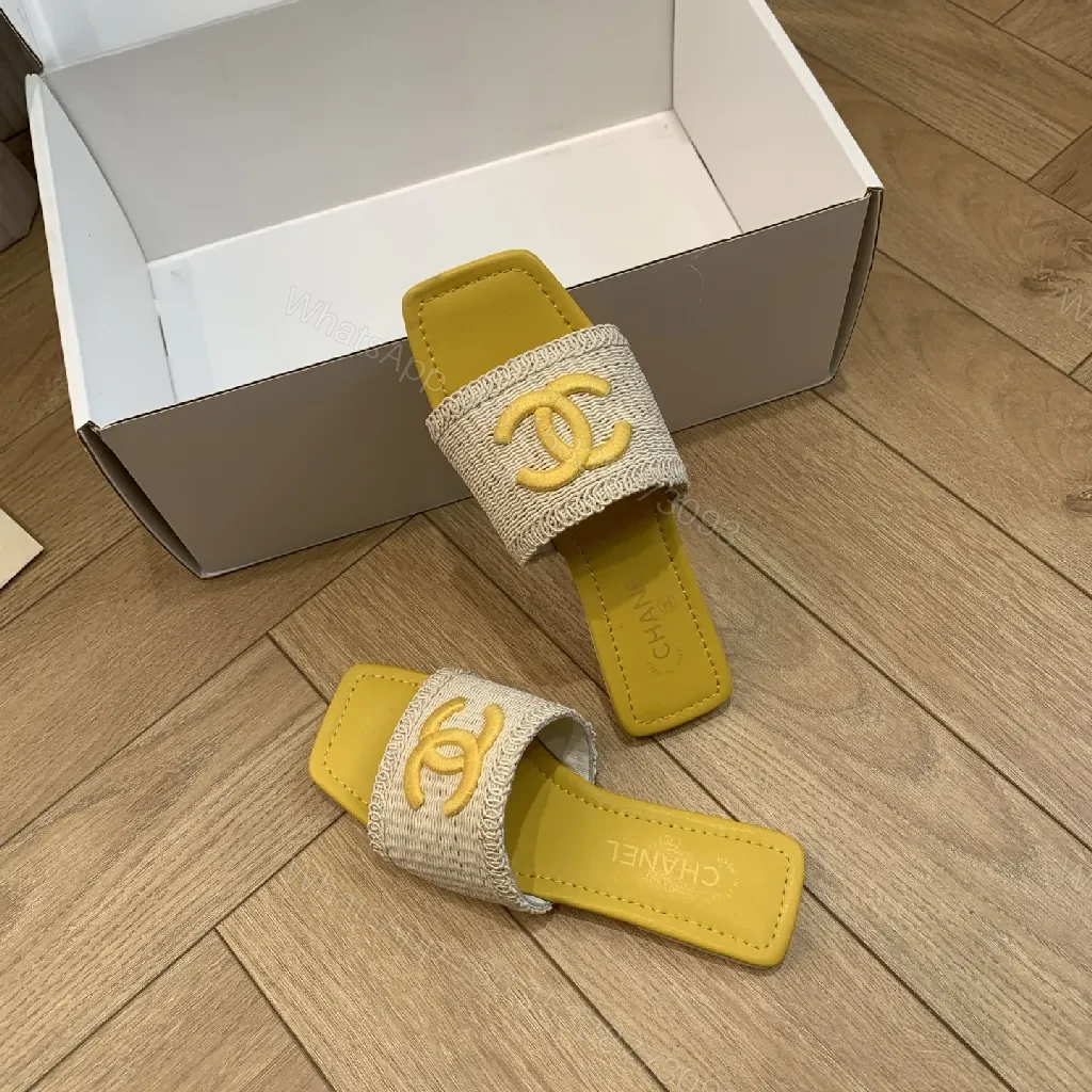 View 5 of Yellow Strap Textured Slide – Designer-Inspired Comfort Slide