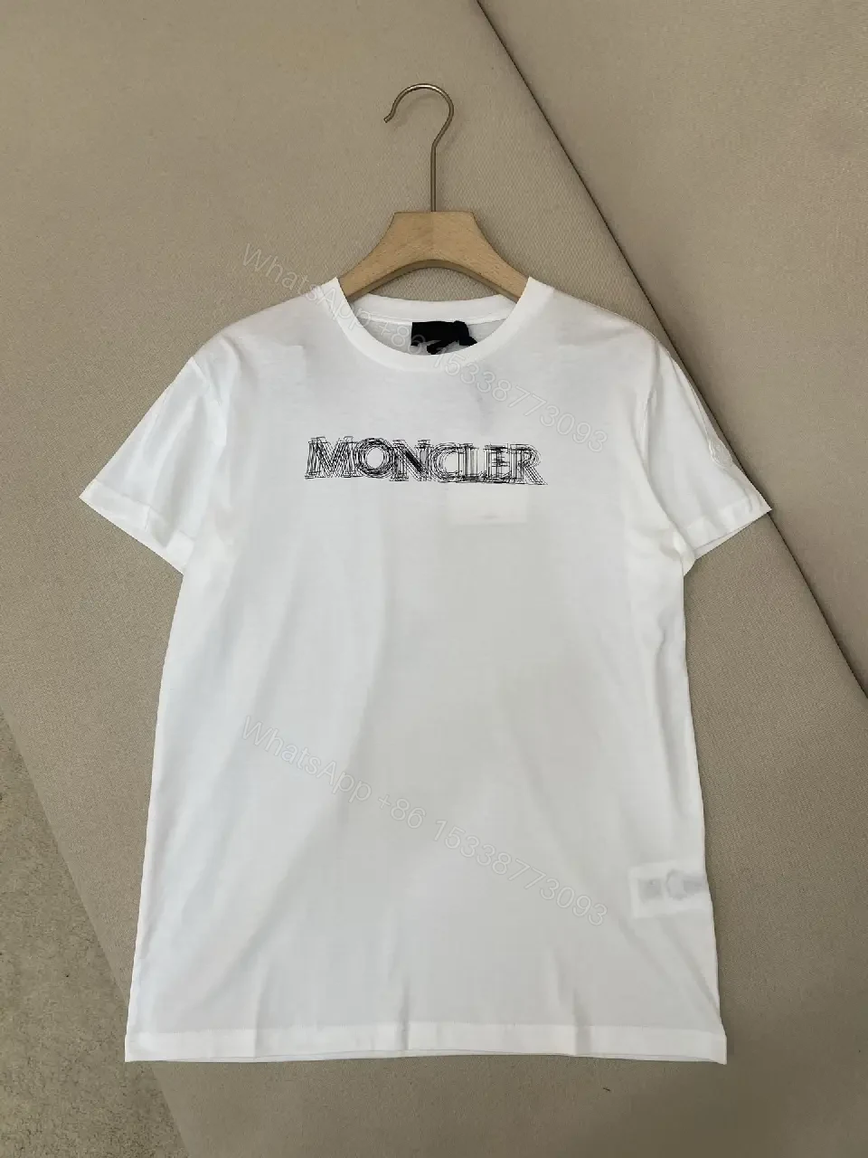 View 7 of Minimalist White Cotton Tee — Premium Logo Crewneck, Streetwear Style
