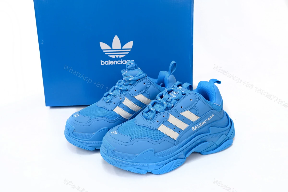 View 2 of adidas x Balenciaga Triple S Blue And White Bars