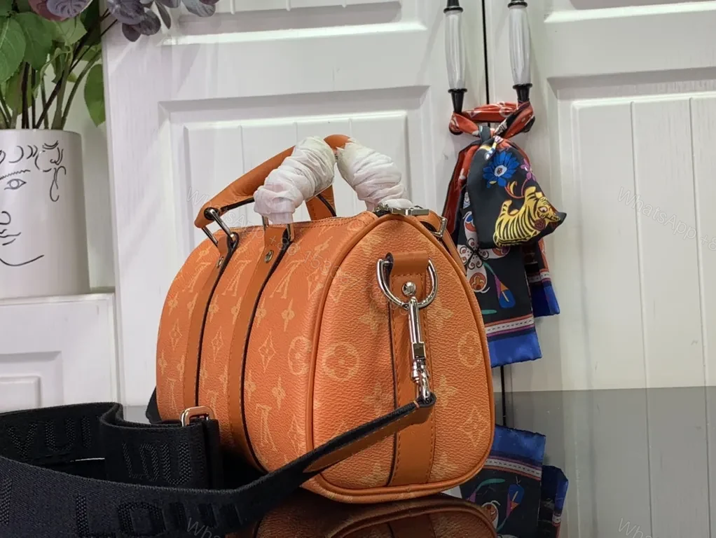 View 6 of Vibrant Orange Louis-Style Satchel: Bold Everyday Luxe Bag