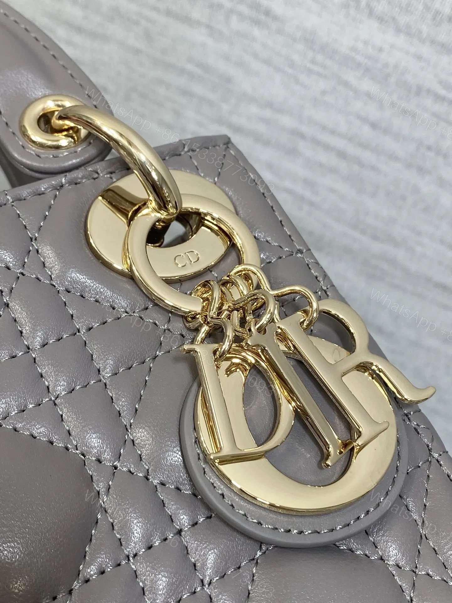 View 3 of Christian Dior Mini Lady Dior bag in gray