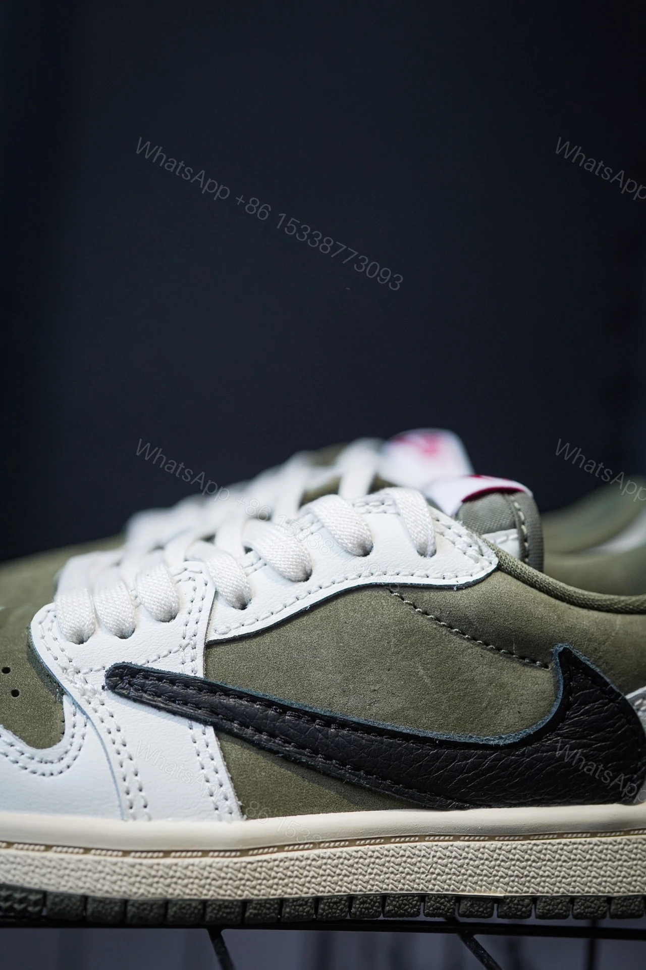 View 4 of Kid Shoes TS x Air Jordan 1 Low Olive