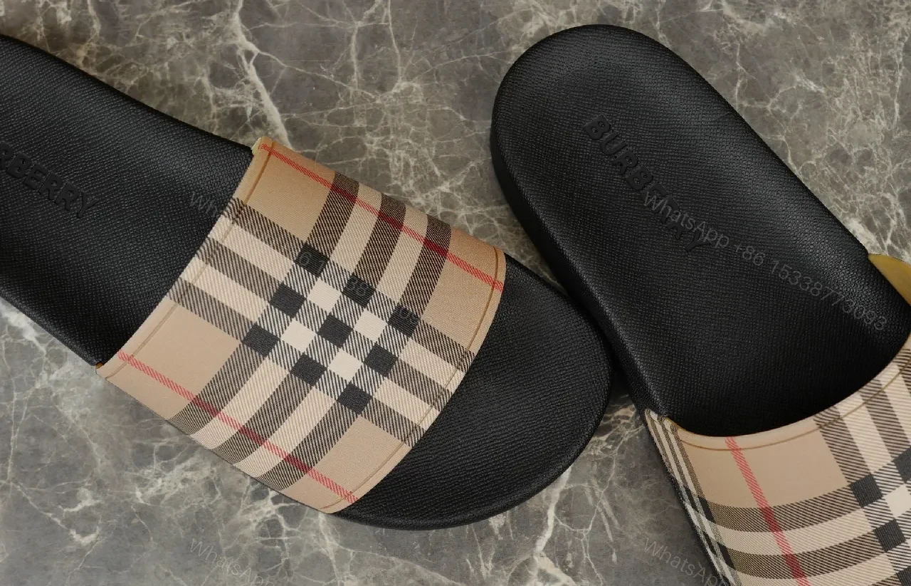 View 3 of Iconic Check Slide Sandals: All-Day Comfort, Luxury Style