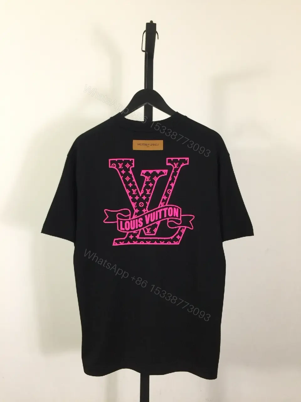 View 2 of Black Cotton Monogram Tee – Bold Luxe Streetwear Top