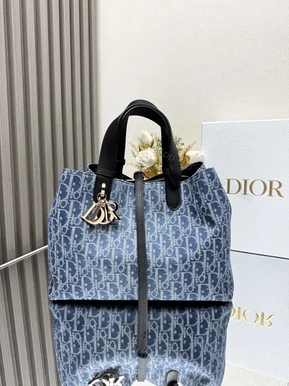 Bold Denim Tote: Jacquard Texture, Designer-Inspired Tote — view 1