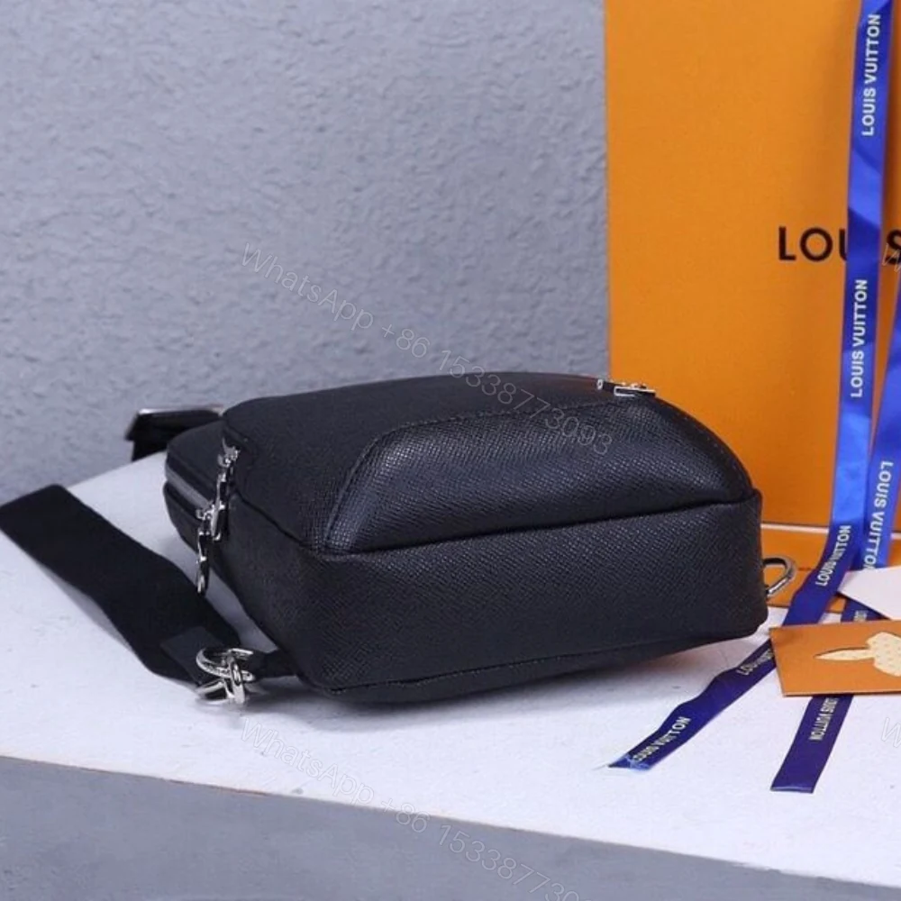 View 4 of Louis Vuitton Avenue Sling Bag Taiga Black 31Cm LV M30443