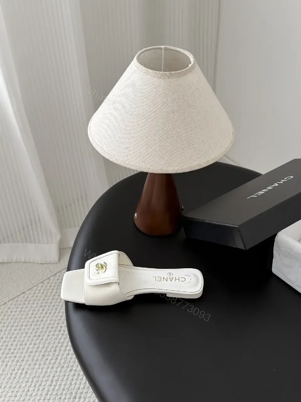 View 6 of White Leather Mule, Minimalist Style, Cushioned Comfort, Square Toe Slide