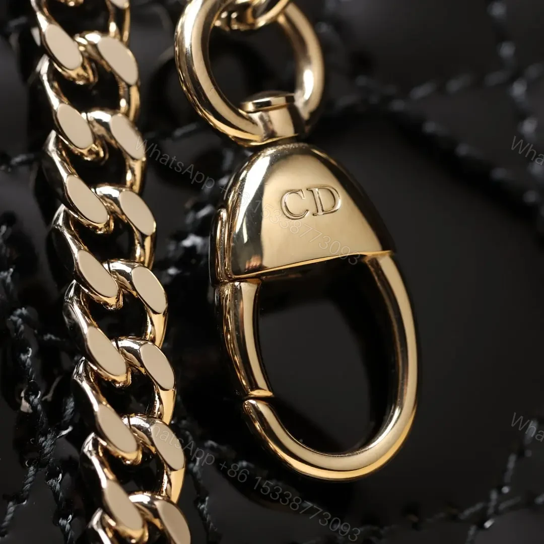 View 12 of 高仿Dior*Lady系列M0505M900黑色漆皮三格單肩包Mini免檢版