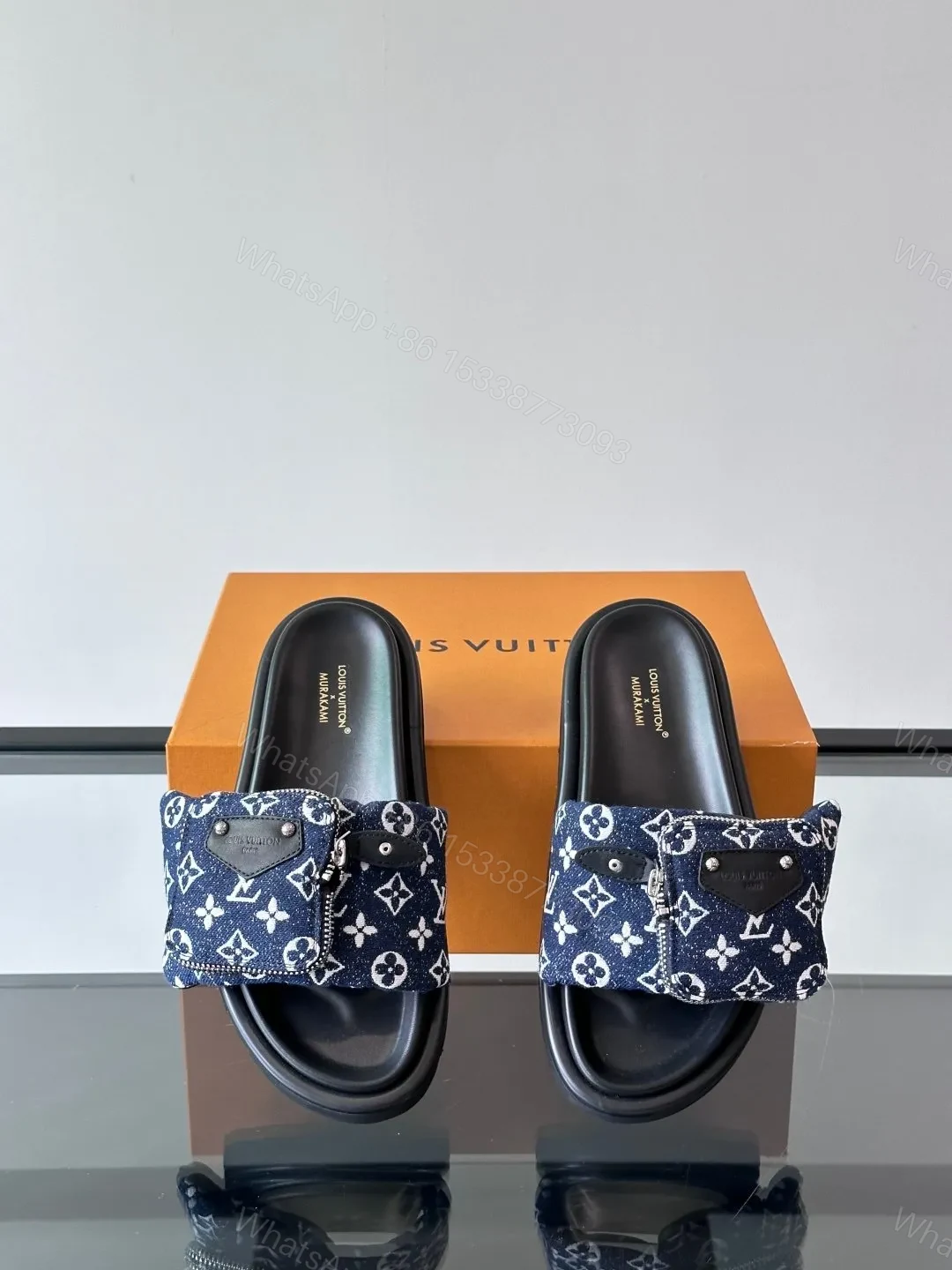 View 6 of LV Men Navy Fabric Slides