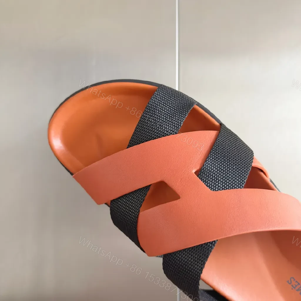 View 2 of Coral-Black Leather Sandals: Sleek Cross-Strap Comfort