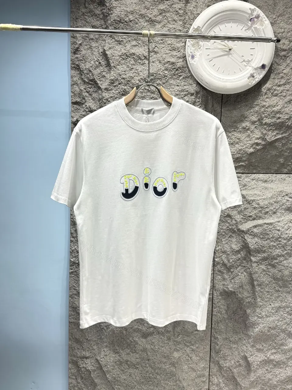 View 10 of White Cotton Dior Graphic T-Shirt