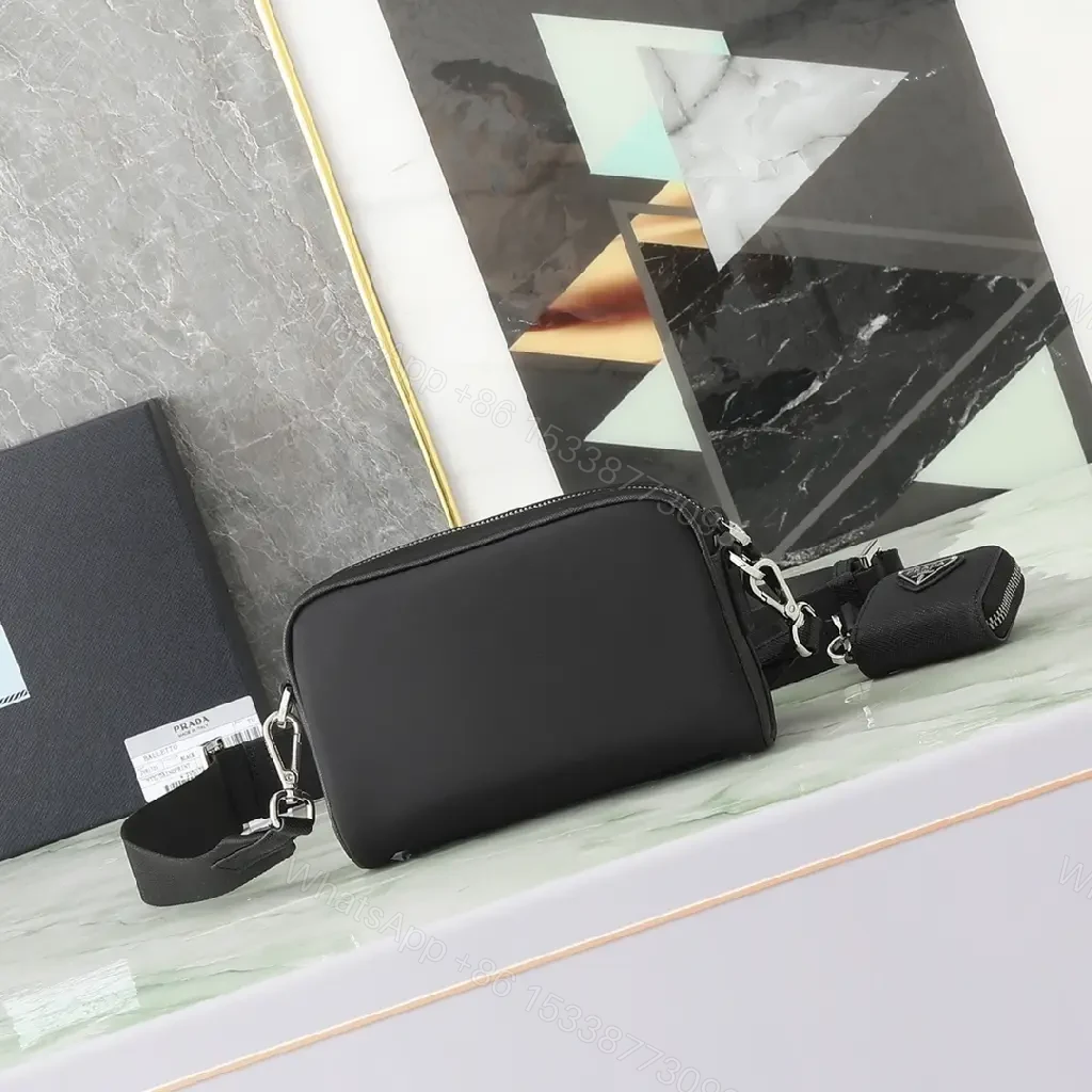 View 8 of Black Textured Crossbody: Luxe-Detail Everyday Carry