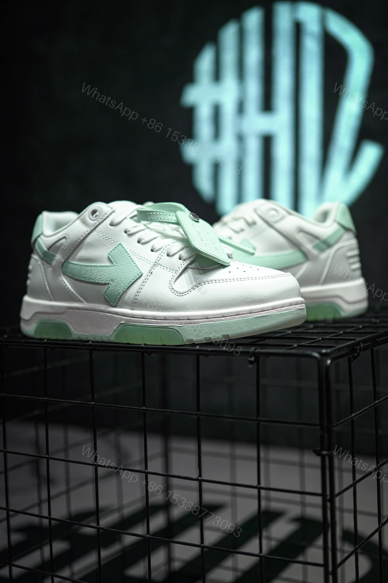 View 3 of OFF-WHITE Out Of Office White Light Green