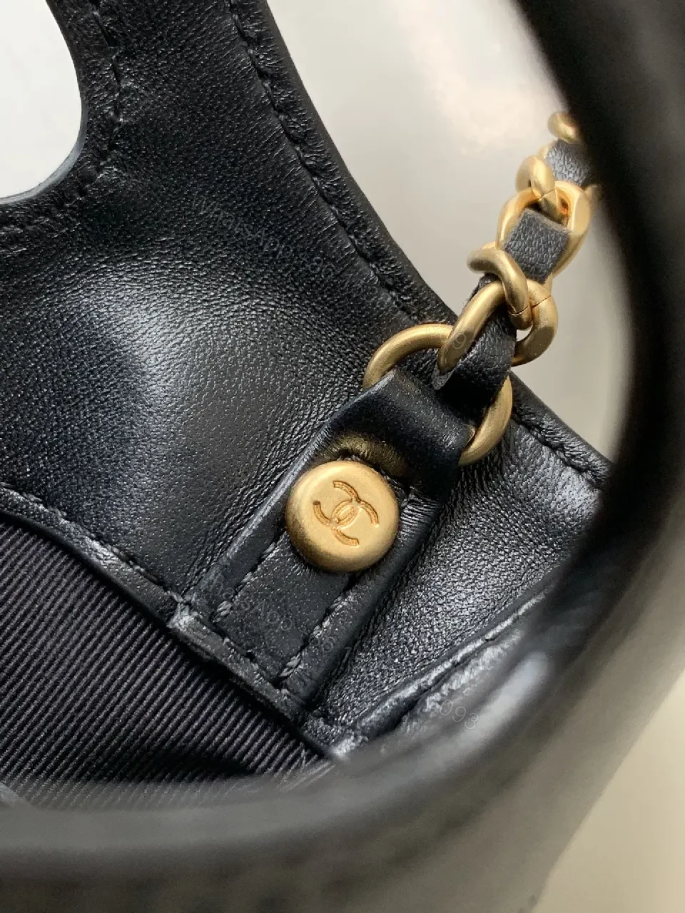 View 6 of Quilted Faux-Leather Handbag with Gold Hardware, Structured Style