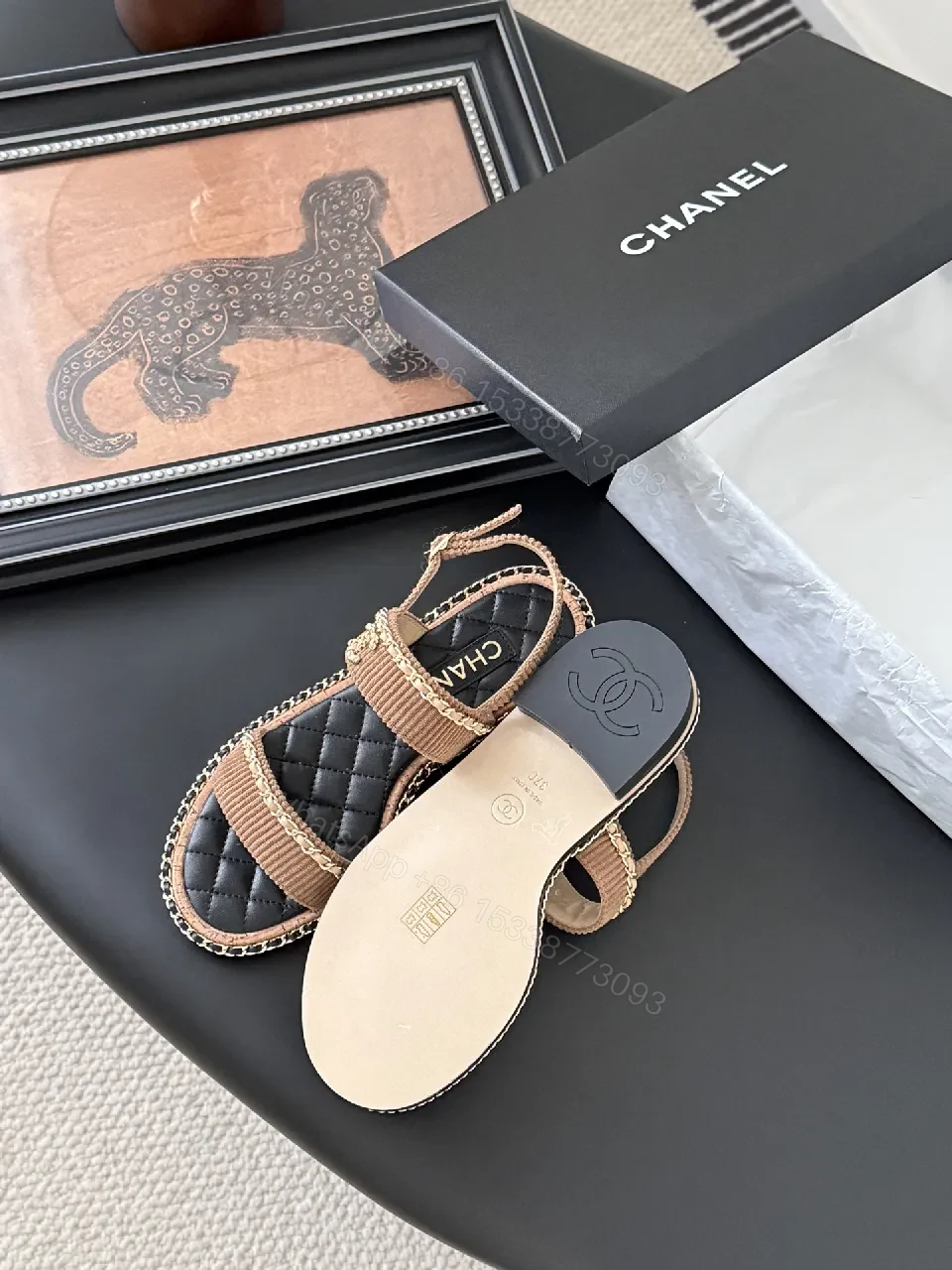 View 6 of Textured-Chic Sandals: Quilted Footbed, Rope-Edge Straps