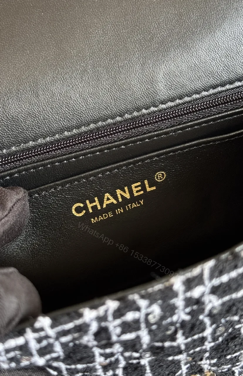 View 2 of Tweed Mini Bag: Chic Contrast, Versatile Day-to-Night Style