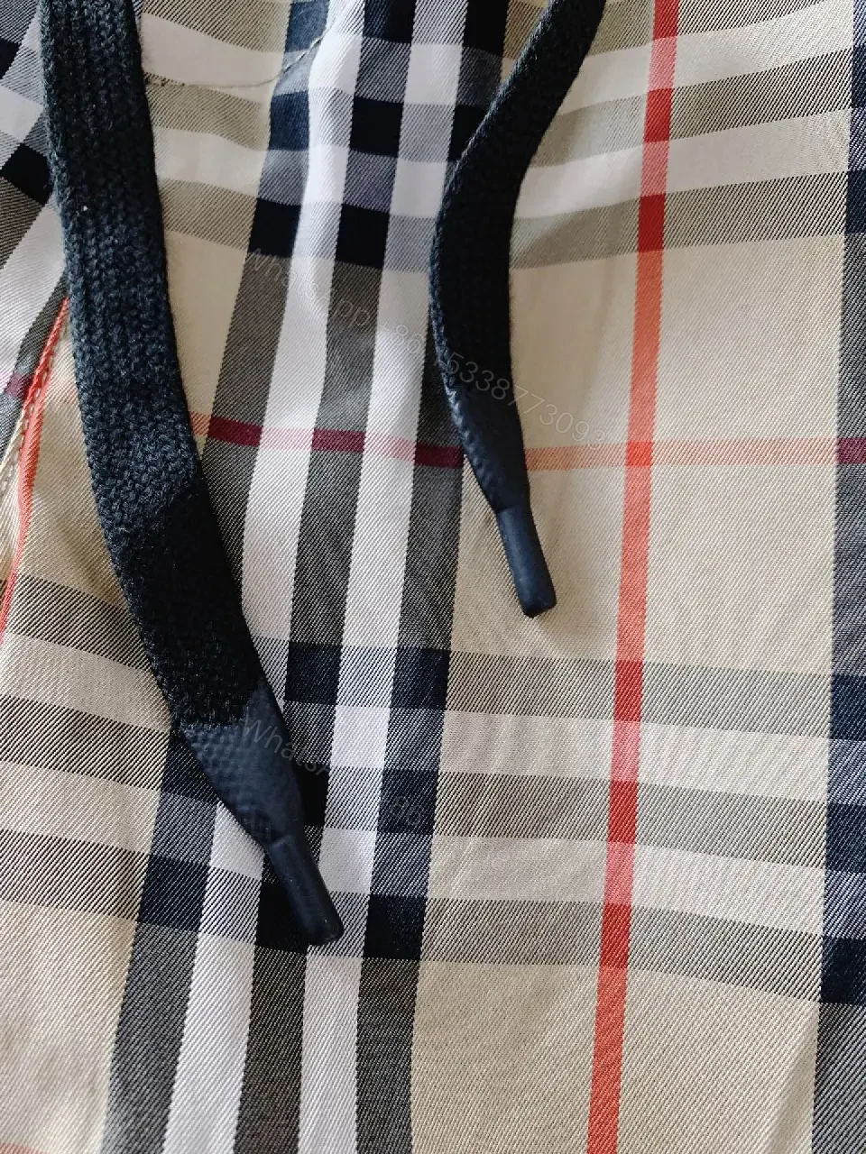 View 9 of Beige Plaid Cotton Sport Shorts with Pockets