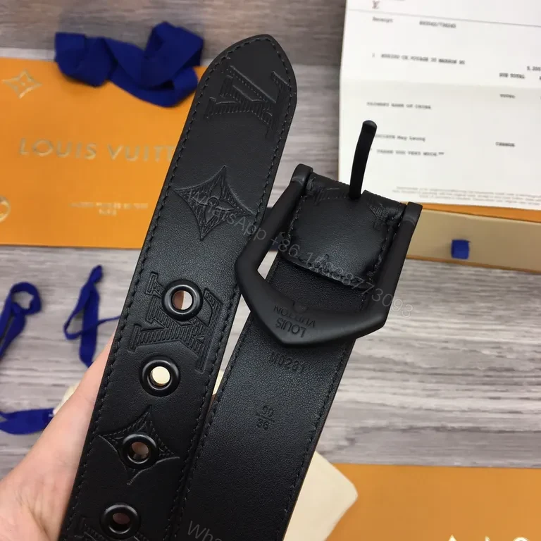 View 8 of Bold Black Leather Belt Matte Buckle â€“ Premium Casual Accessory