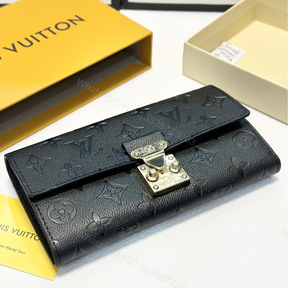 View 4 of LOUIS VUITTON SARAH WALLET MONOGRAM EMPREINTE BLACK 19CM M82638