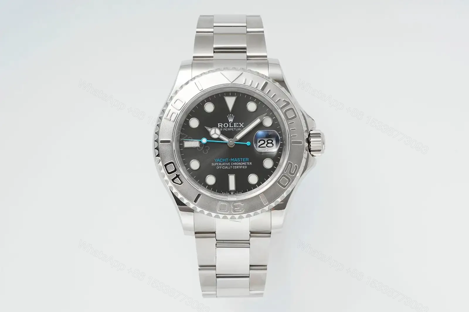 Fake Rolex Yacht-Master 37 Rhodium Platinum Bezel 268622-0001 — view 1
