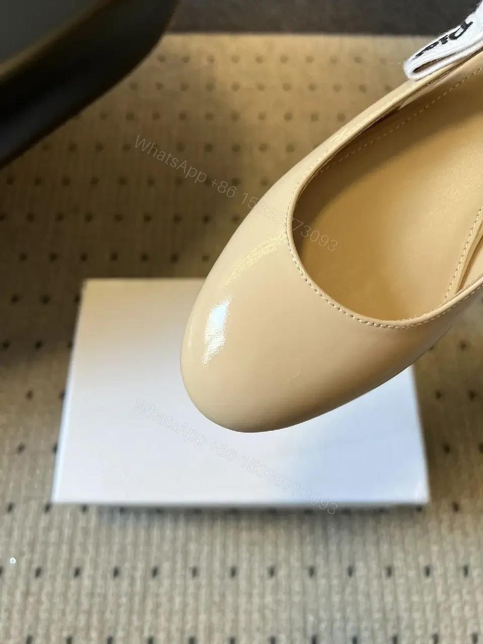View 7 of Patent Slingback Pumps with Dior-Style Ribbon Straps