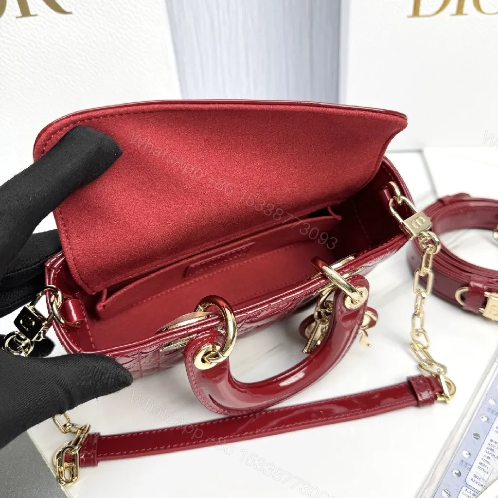 View 7 of Burgundy Patent Mini Satchel: Luxe Structured Charm
