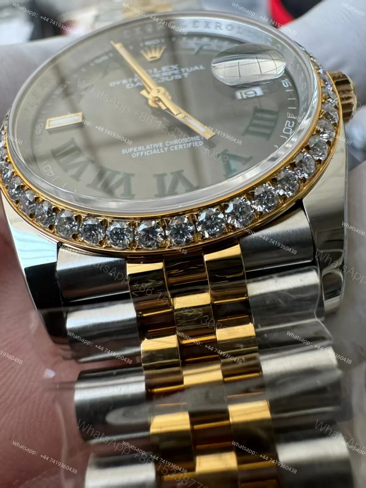 View 9 of Rolex Datejust M126283RBR-0021 1:1 Replica Roman Dial Diamond-Set Bezel 36MM 3235 Movement Super Clone Watch