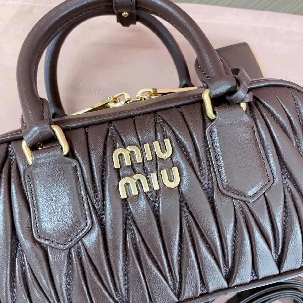 View 8 of Chic Quilted Leather Satchel with Gold Hardware