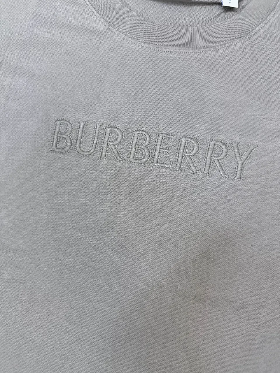 View 4 of Gray Embossed Cotton-Blend Tee – Minimalist Luxe, All-Day Comfort