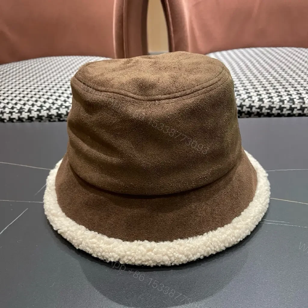 View 3 of Cozy Suede Hat Buckle Shine Warmth Bucket Style